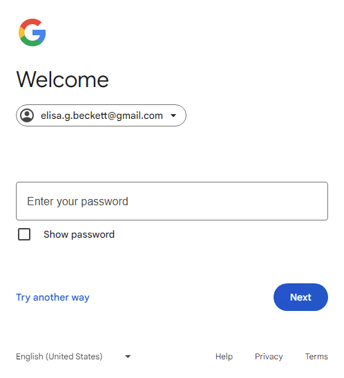 Logowanie się na konto Google