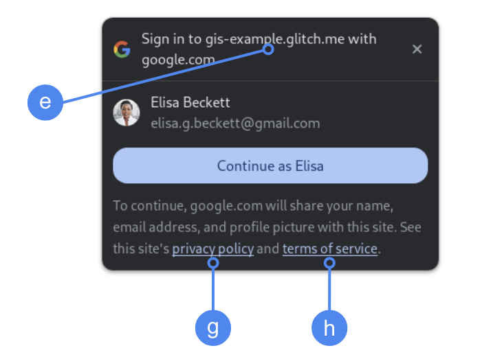 Chrome One Tap 使用 FedCM 显示的 OAuth 权限请求设置
