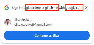 Recorrido del usuario que regresa en una sola sesión con FedCM (con el acceso automático inhabilitado)