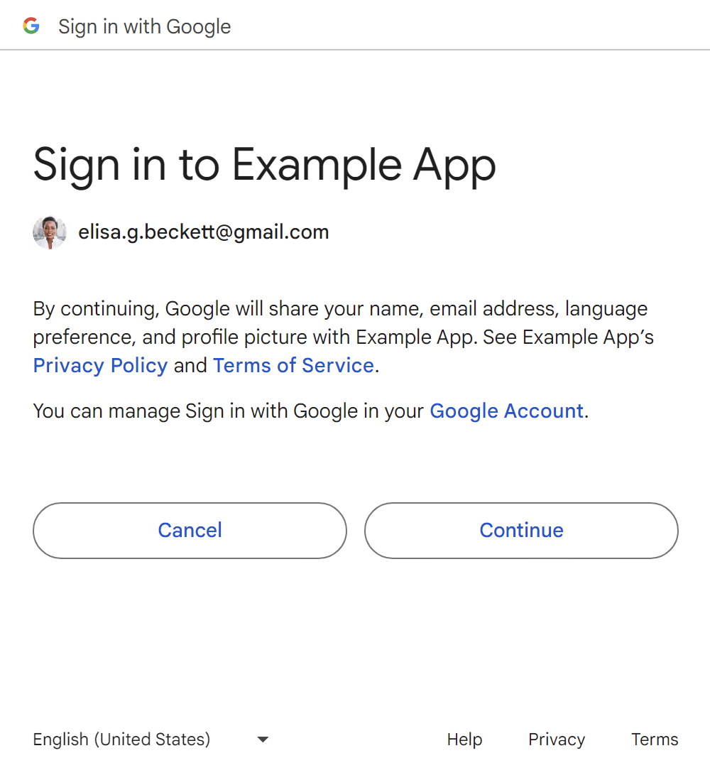 Consentimento e login com o botão &quot;Fazer login com o Google&quot;.