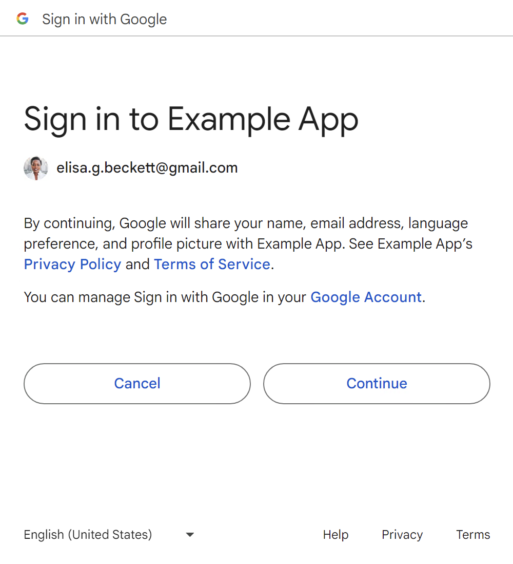 Consenso al pulsante Accedi con Google e accesso.