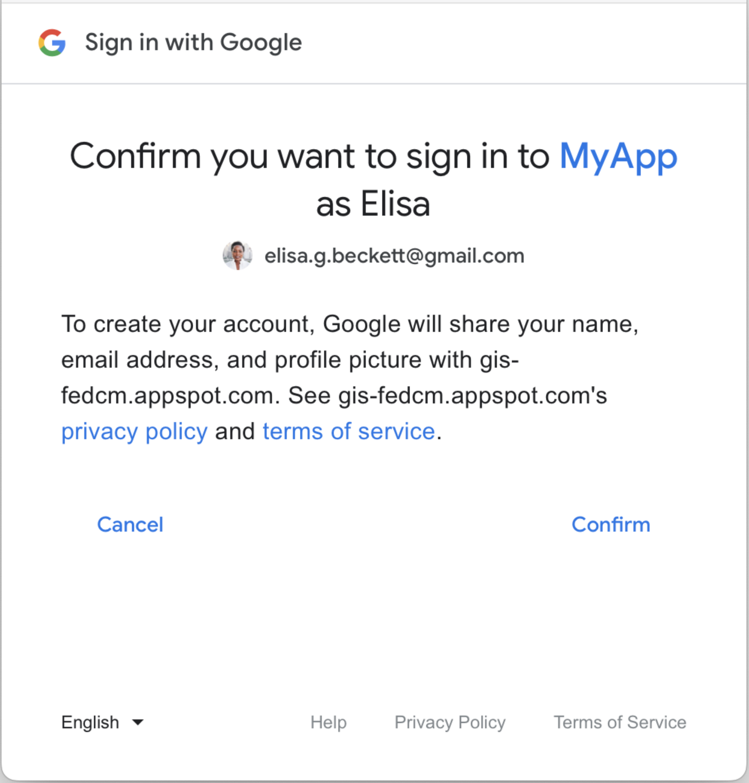 Consenso al pulsante Accedi con Google e accesso.