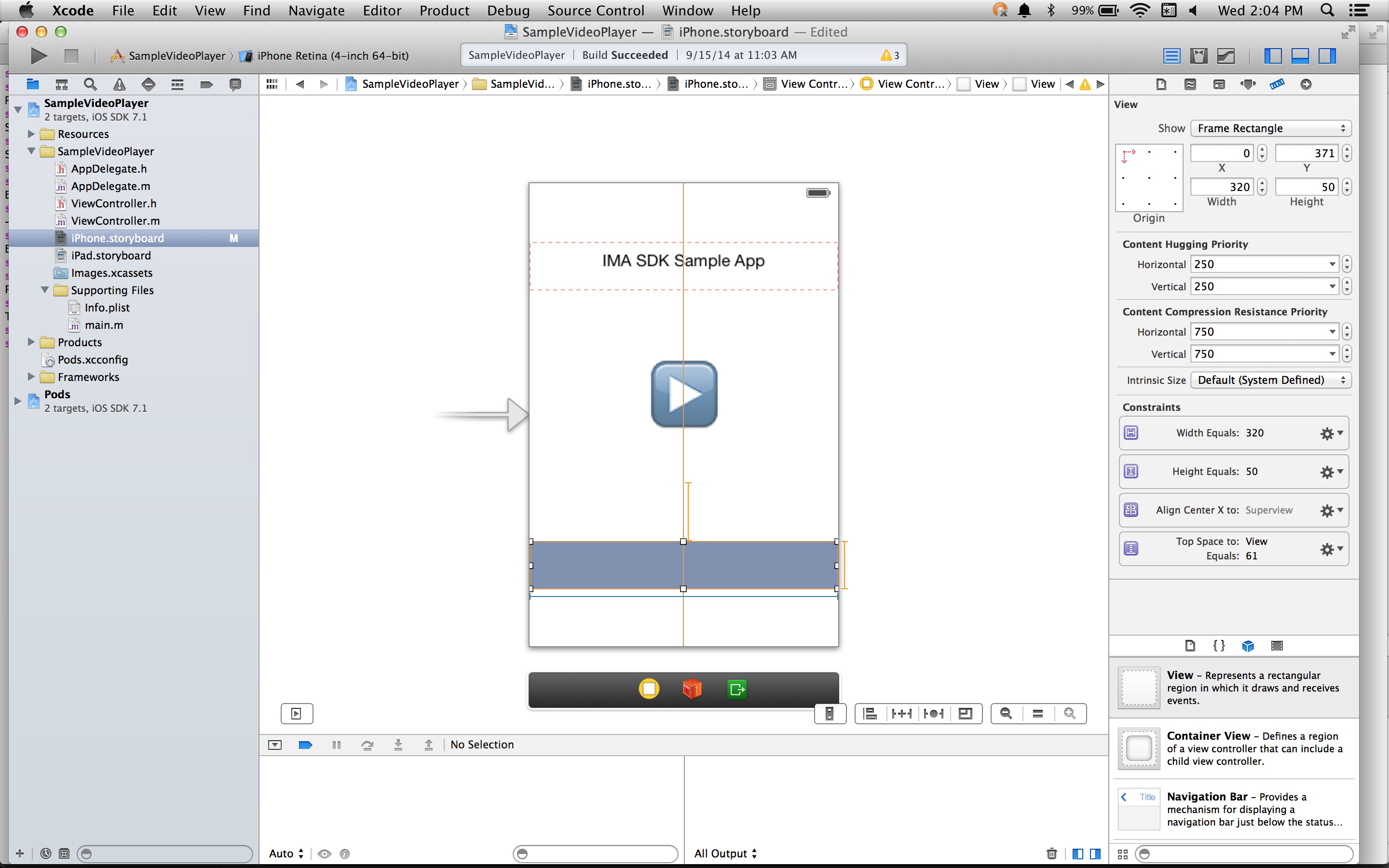 Hình ảnh minh hoạ việc tạo một UIView cho thành phần đi kèm.