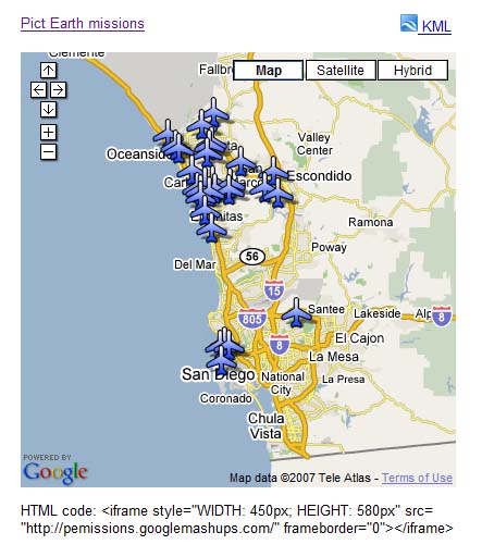 Pict Earth 매시업 스냅샷