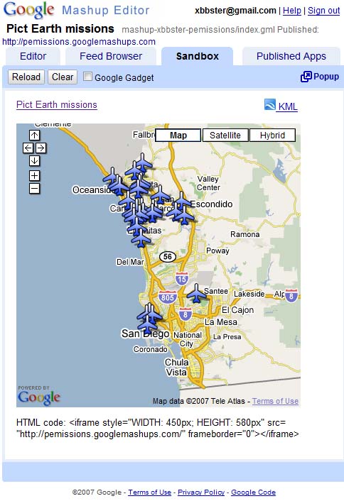 샌드박스의 Pict Earth 매시업