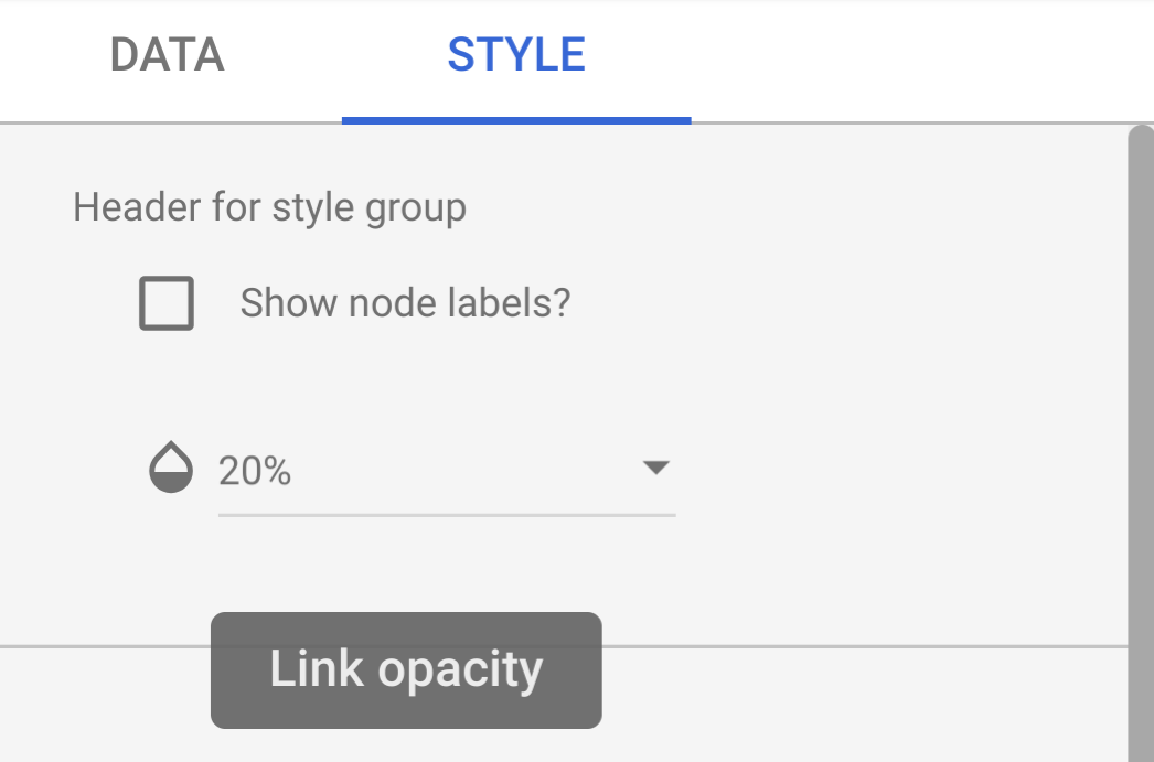 Screenshot of style selector