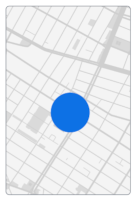 Una mappa con un punto blu