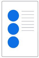 Una lista de puntos azules sin que se muestre un mapa.