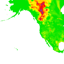 Kafelek mapy termicznej w miejscu współrzędnych 0,1.