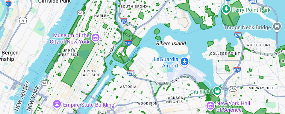 A screenshot showing styled polygon data.