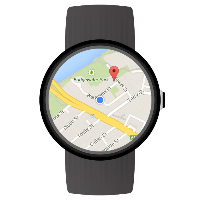 A map on a wearable device