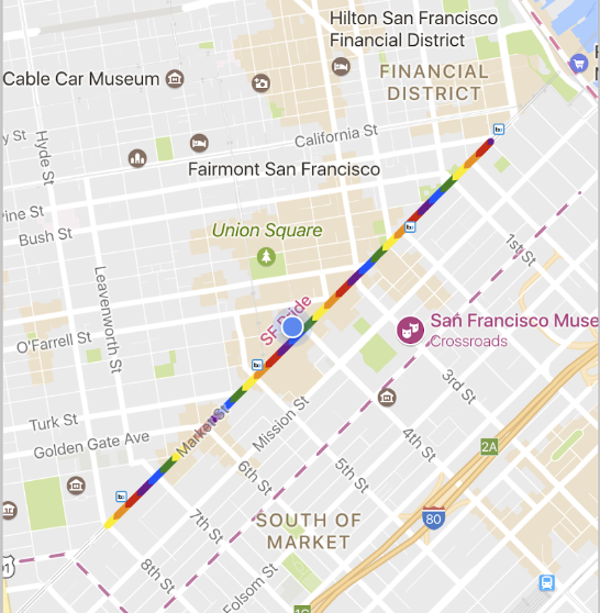 Mappa con una polilinea stampata