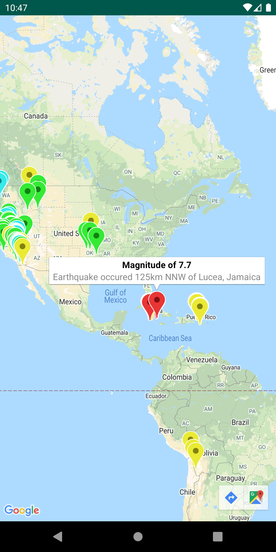 แผนที่ที่มีเลเยอร์ GeoJSON