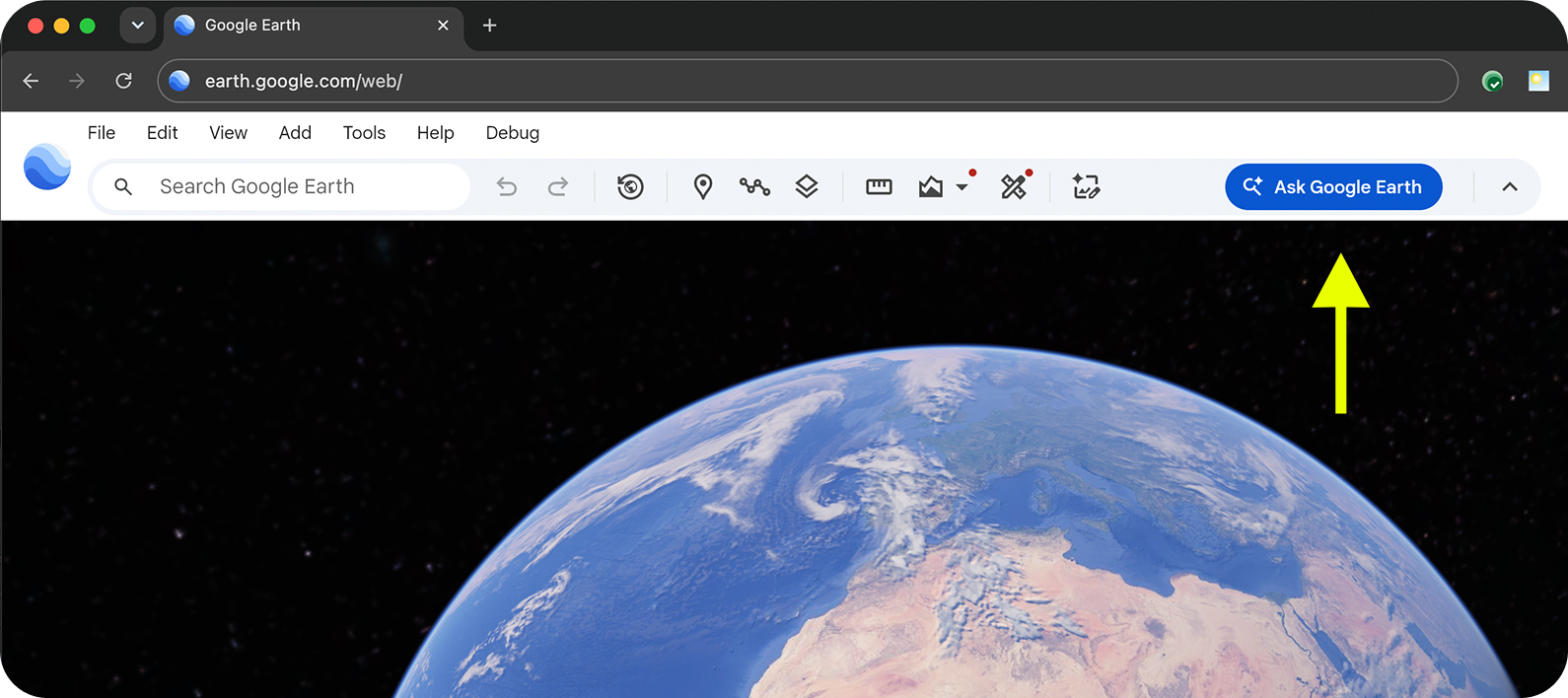 Google Earth homepage
