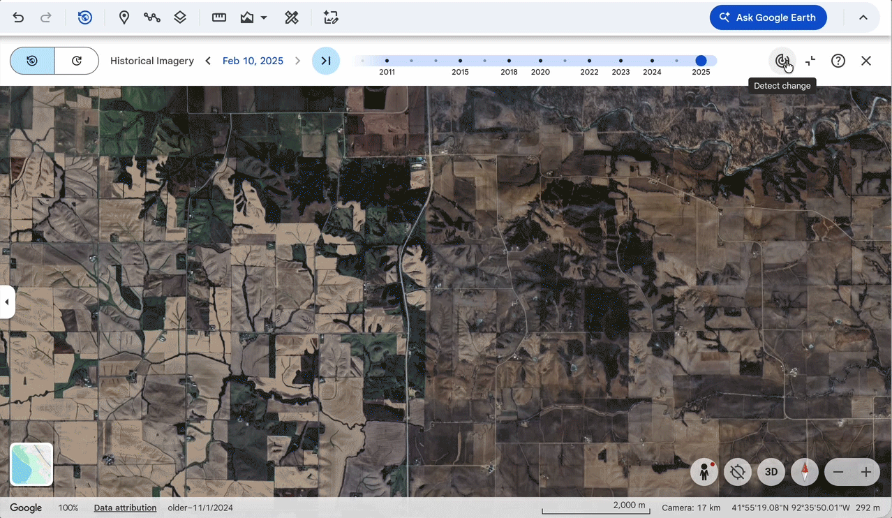 ตรวจหาการเปลี่ยนแปลงในภาพในอดีต