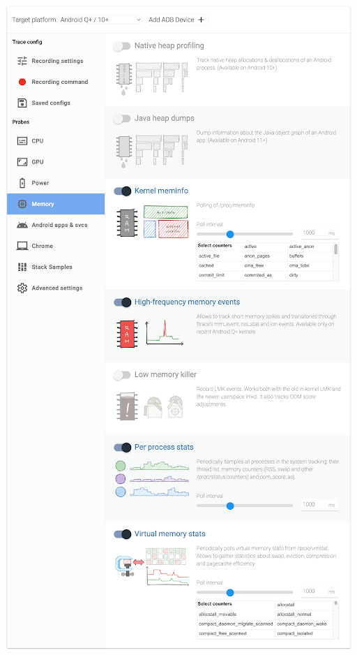 Perfetto user interface