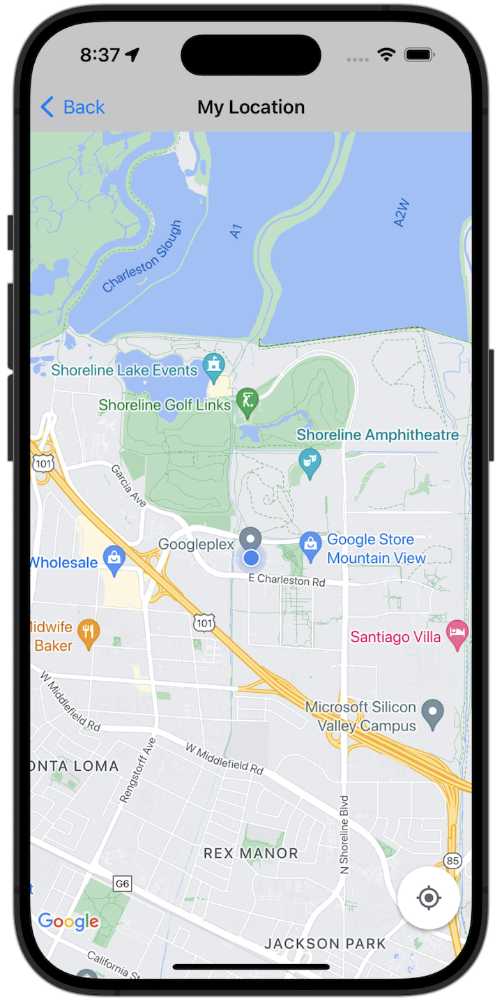 [現在地ボタンを有効にする] の画像。