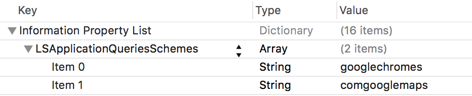 Konfiguracja `LSApplicationQueriesSchemes` w Xcode