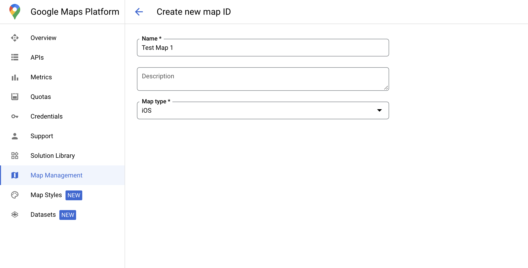 Screenshot von Google Cloud
Console