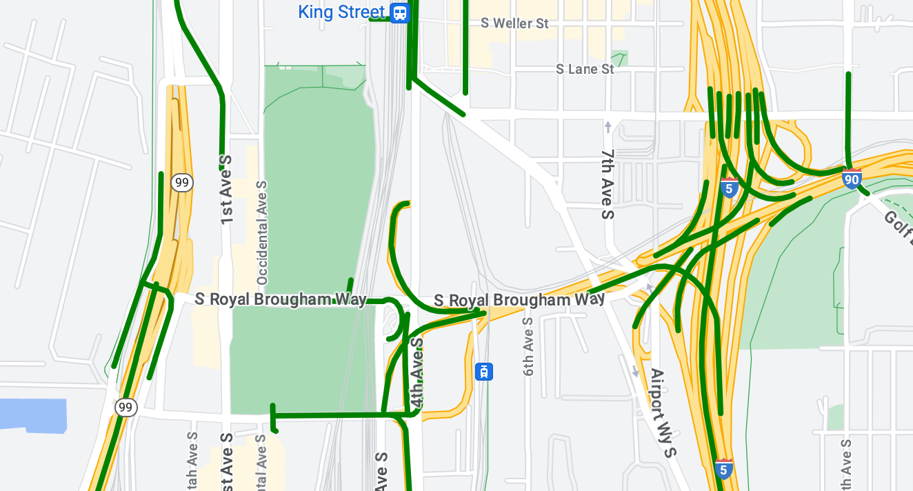Ảnh chụp màn hình cho thấy dữ liệu đường nhiều đoạn có kiểu.