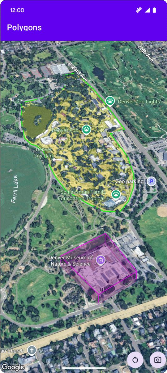 Polígonos en un mapa 3D