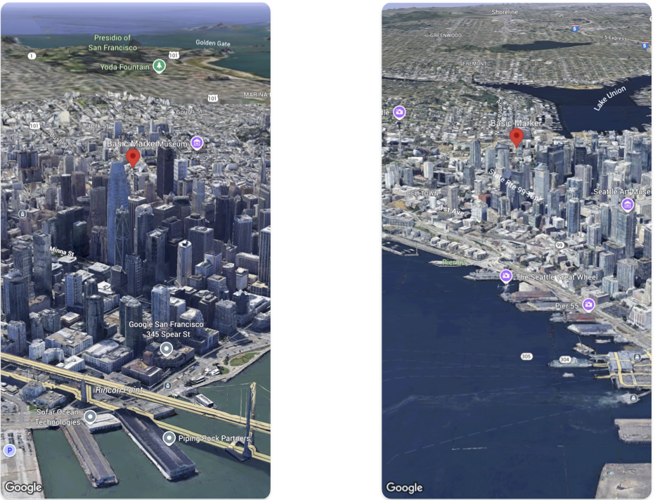 Repères de base sur une carte 3D