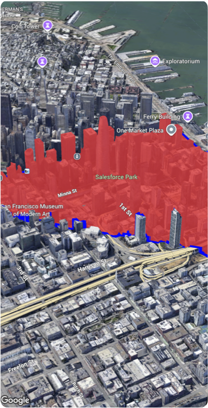 A map view showing a polygon
