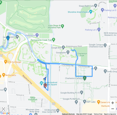 フリート追跡の地図表示の例