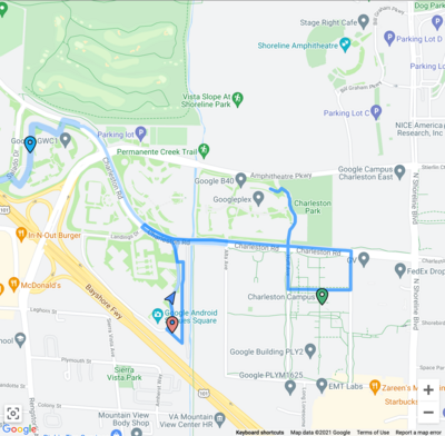 フリート トラッキングの地図ビューの例