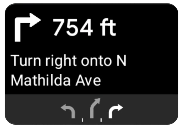 Es una tarjeta de giros para la orientación de Android Auto.
