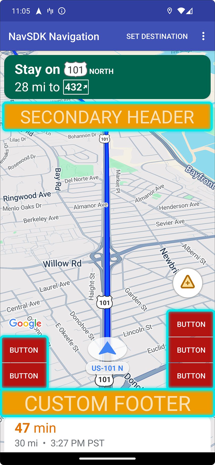 Posisi kontrol kustom untuk orientasi potret.