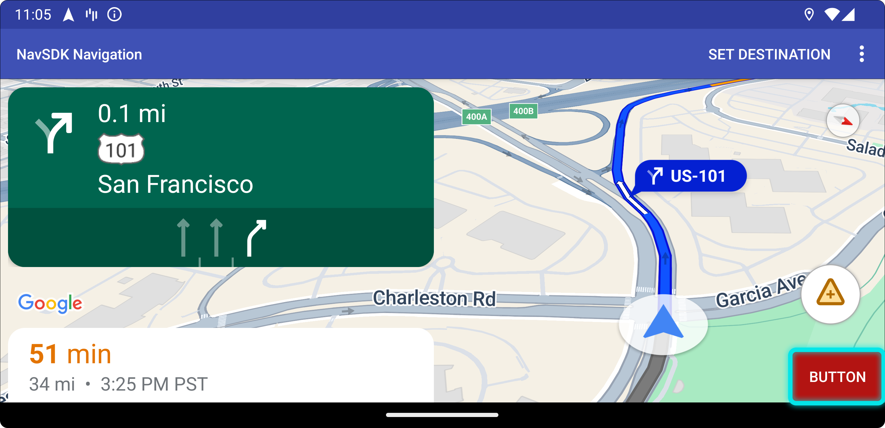 Position de contrôle personnalisée de l'extrémité inférieure pour l'orientation paysage.