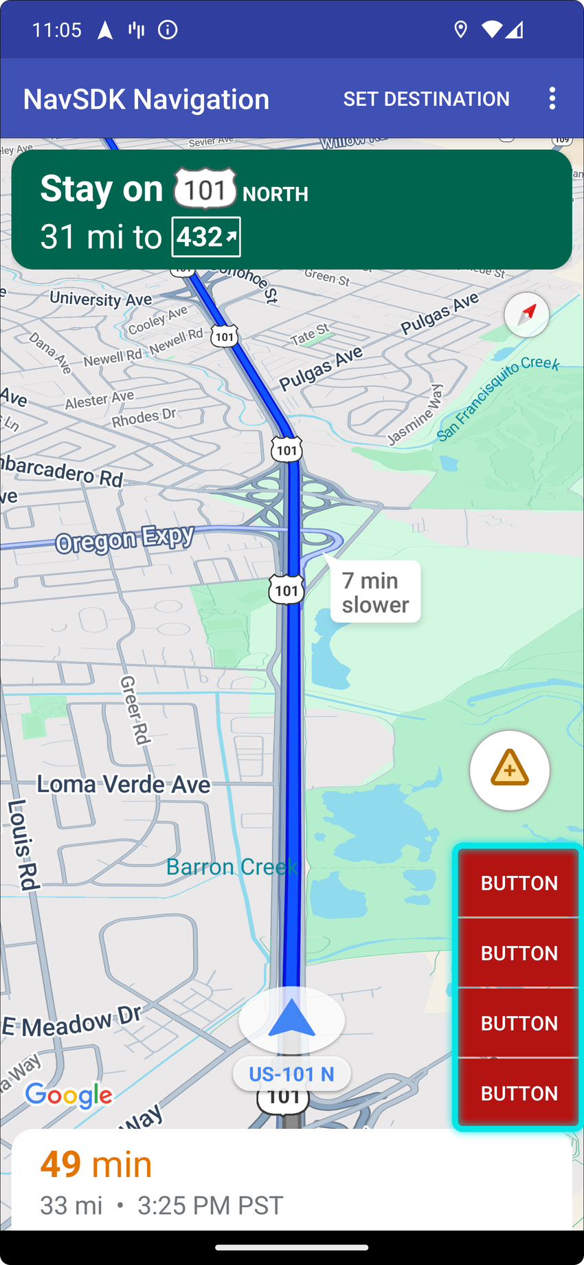 Bottom end custom control position for portrait orientation.