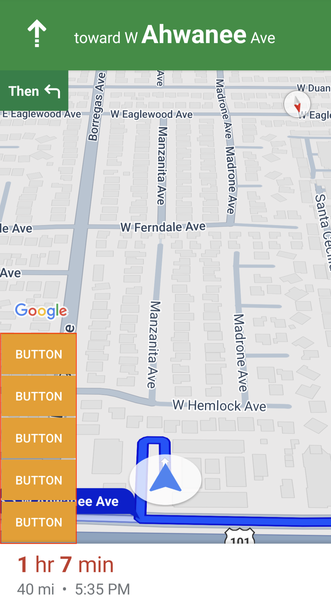 Bottom start custom control position for portrait orientation.