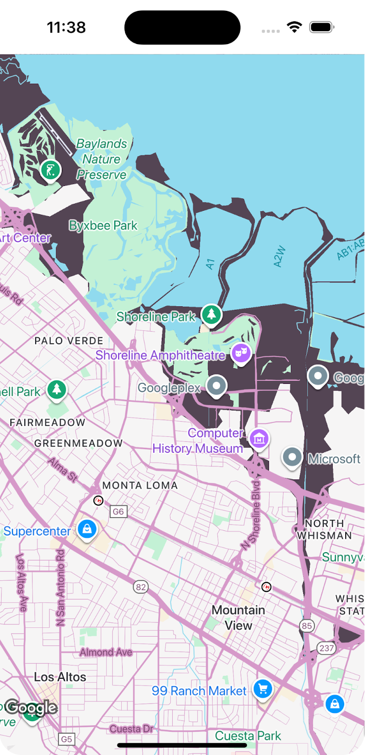 Exemplo de estilo de mapa personalizado 2