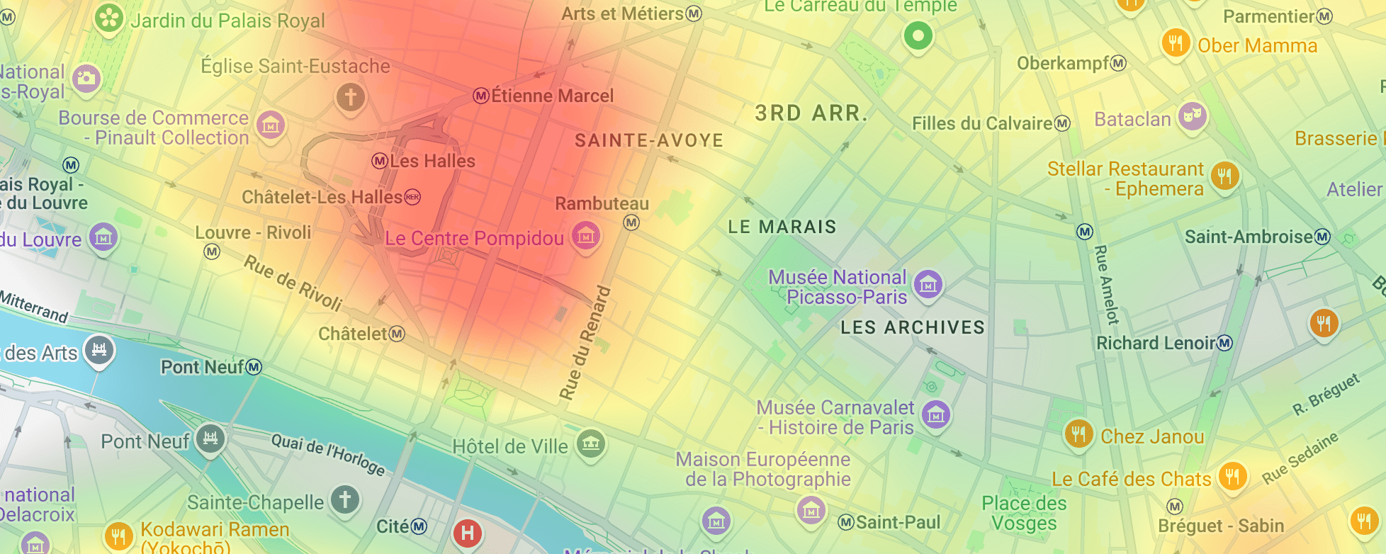 San Francisco haritası ve posta koduna göre eğlence puanları.