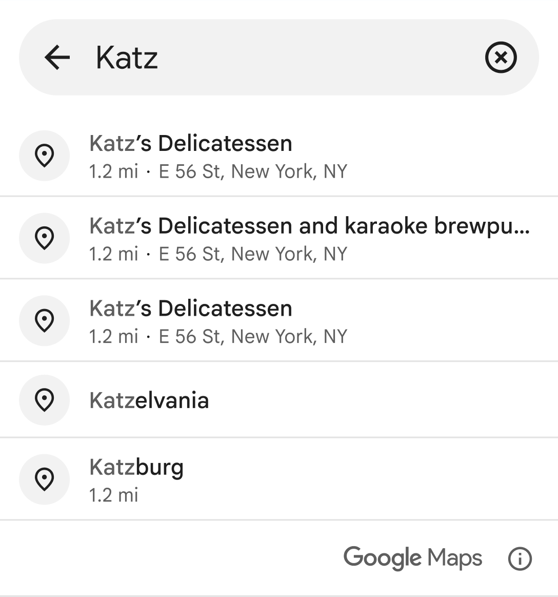 The place autocomplete
widget
