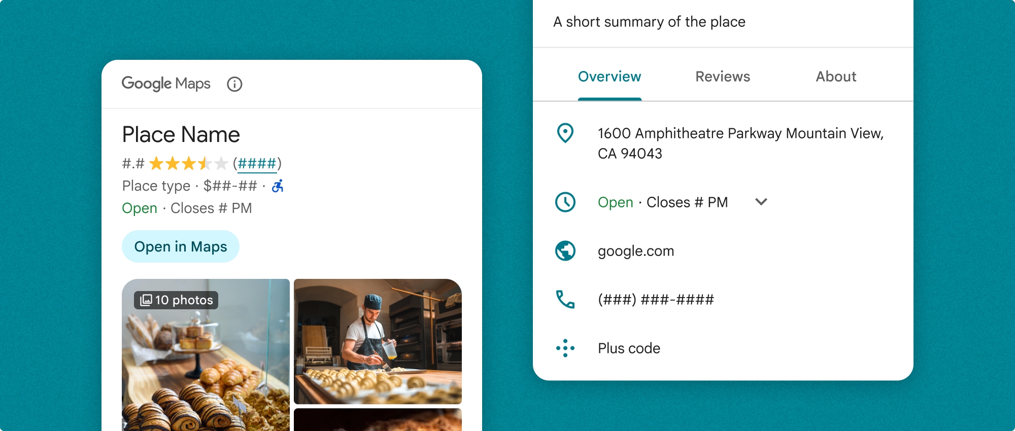 Componente compacto de detalles del lugar