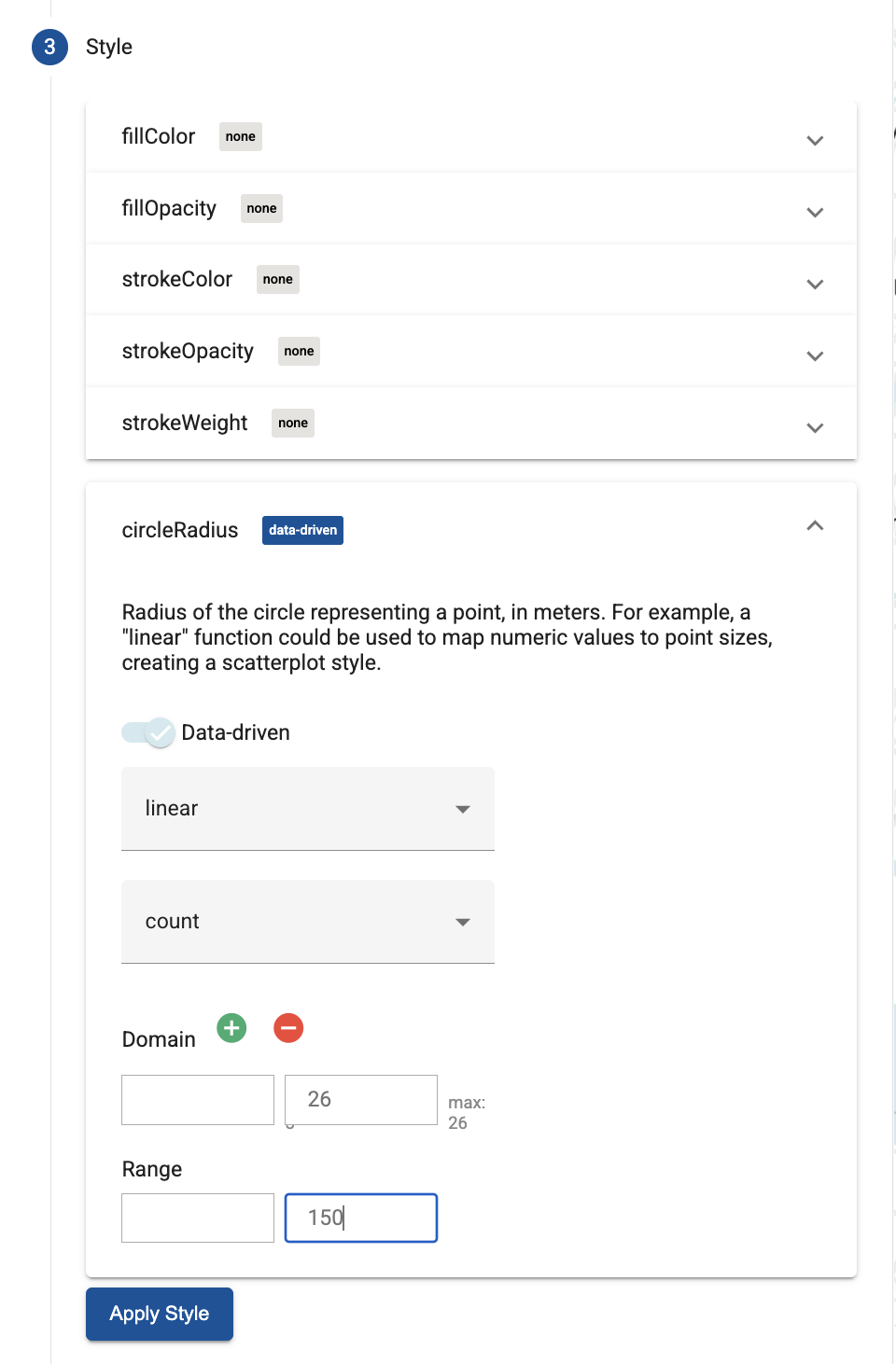 Geo Viz에 음영 지도로 표시된 쿼리 결과
