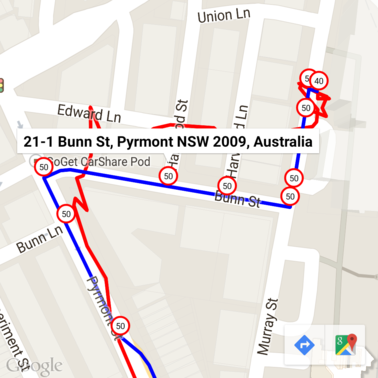 عنوان تم ترميزه جغرافيًا معروض على علامة