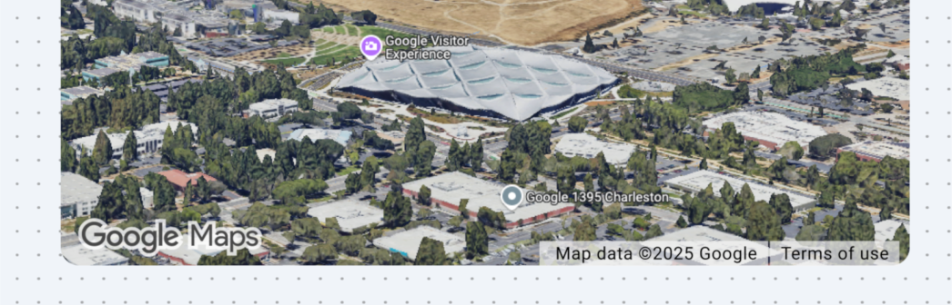 Rendered image showing Google Maps and Google data attributions