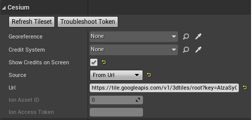 So aktivieren Sie die Attributionen für Cesium für
Unreal