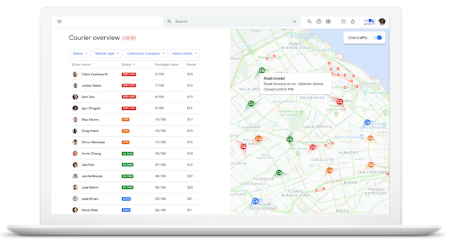 Ejemplo de flota de optimización de rutas