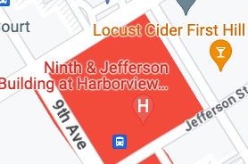 Ảnh cận cảnh một bệnh viện cho thấy tính năng đối tượng trên bản đồ đã bị ẩn và lớp phủ đã biến mất