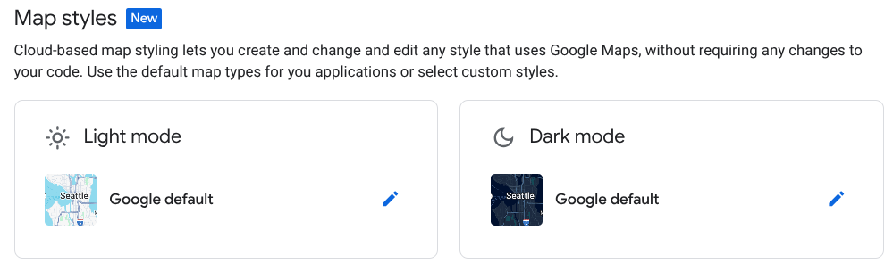 Select map styles for your map ID