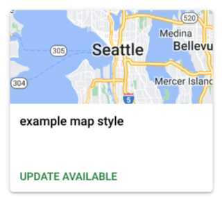 Tag &quot;Atualização disponível&quot; no bloco de um estilo de mapa