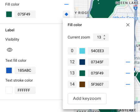 Pour supprimer un style selon le niveau de zoom, sélectionnez l&#39;icône -.