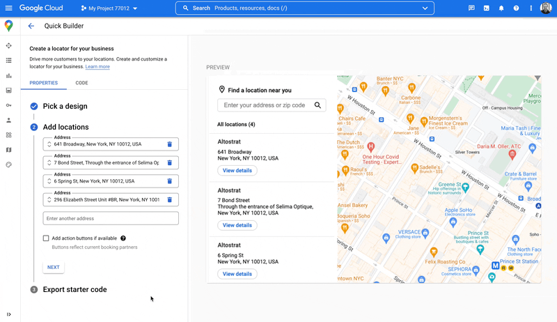Attivare i link di prenotazione degli appuntamenti in un localizzatore di negozi con Prenota con Google