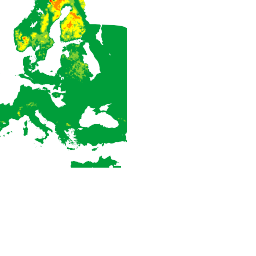 Ejemplo de un mosaico de mapa de calor que usa el mapa TREE_UPI.