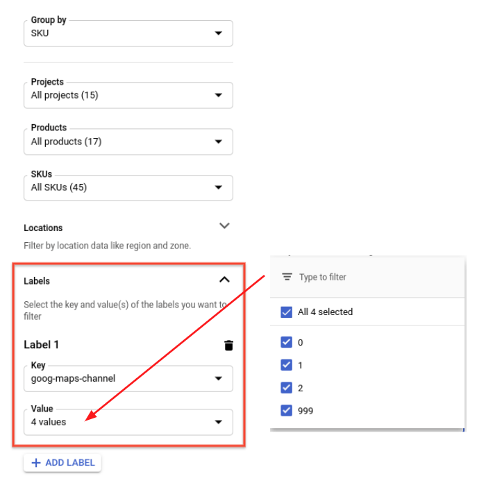 How to filter by using labels